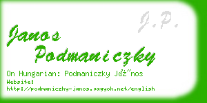 janos podmaniczky business card